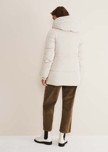 Phase Eight Isla Toggle Puffer Coats White USA | 2630814-VM